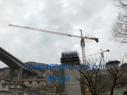 الصين حار بيع 60m Boom Tower Crane 6t 3m L46 قسم الصاري ارتفاع 50m في أوزبكستان المزود