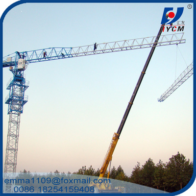 الصين حار 6tons رخيصة Facotry السعر PT6013 Topless Tower Crane 2.5m Block Mast 40m Height المزود