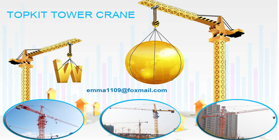 الصين التكوين العالي QTZ100 Tophead Tower Crane 60m Boom جيد بعد بيع الخدمة المزود