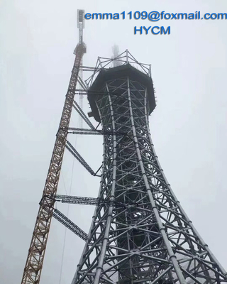الصين QTZ100 8tons Tower Crane Faucet Free Stand 50m L46A Split Mast Section في روسيا المزود