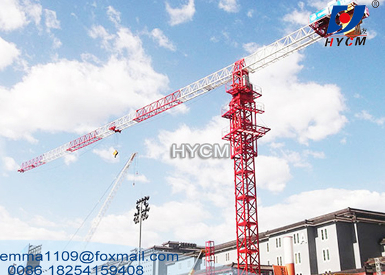 الصين PT6515 65M Jib Flat Tower Crane يمكن أن تجهز نظام مضاد للتصادم لموقع تشييد المباني الكبيرة المزود