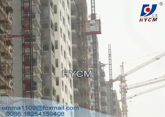 الصين مصعد مبنى المقصورة المفردة SC200 مع صاري رفع برافعة بقسم 650 مم المزود
