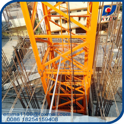 الصين TC5013 5 طن رافعة البرج الداخلي نوع التسلق الذاتي لمبنى يزيد ارتفاعه عن 100 متر المزود
