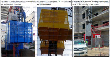 الصين SC100 / 100 بناء البناء Elevactor Load 1000kg كل قفص 650mm Mast المزود