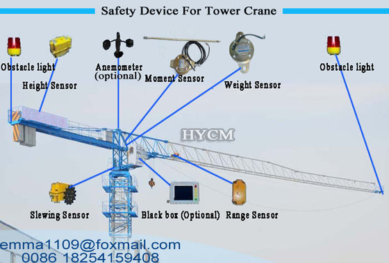رافعة برج 10 طن PT6518 65m Jib مع قطاع 3m Potain mast