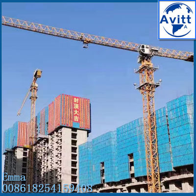 رافعة برج مسطحة بطول 6 طن PT5515 QTZ80 55 متر Jib Cranetower