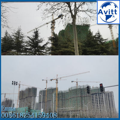 QTZ4807 التسلق الهيدروليكي التلسكوبي أنواع رافعة البرج 48M Jib العمل