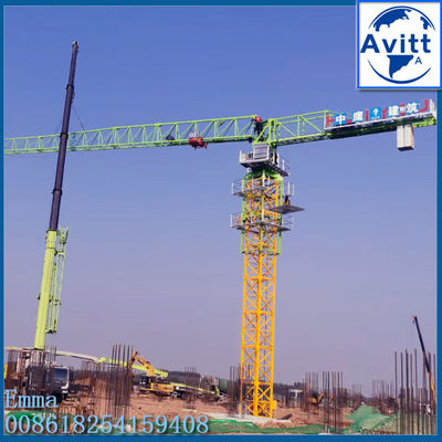 الرافعات ذات القمة المتحركة QTZ80-PT5515 ذات القمة المسطحة نوع رافعات البرج بدون رأس