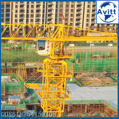 10 طن رافعة البرج السطح 65m العمل Jib 60m الارتفاع مع شهادة EAC