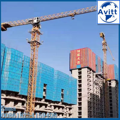 QTZ125 10t Potain تكنولوجيا برج رافعة 65m الذراع العاملة